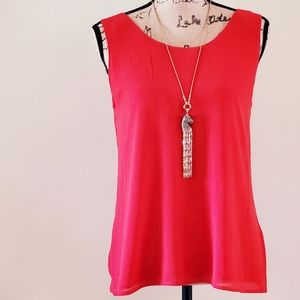 Kirkland Signature Red Open-Back Draped Blouse Medium Top